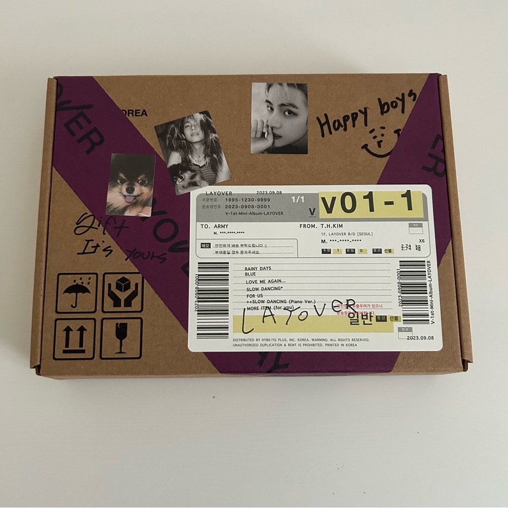 BTS V Taehyung Layover Album Purple Box Version